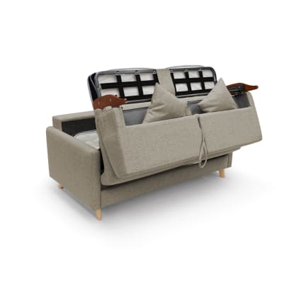 Divano letto matrimoniale in tessuto impermeabile 160 cm marrone