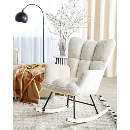 Poltrona a dondolo Bouclé Bianco Oulu Maisons du Monde