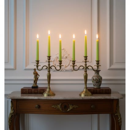 7 Pièces Dîner Bougies Chandelles Noël Conique Bougies Rouge Vertes