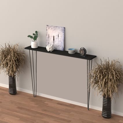 Konsolentisch aus Metall 82 x 80 x 18 cm, in Schwarz KOKEMÄKI