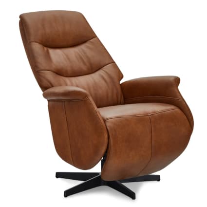 Fauteuil Relax Pivotant BRODY En Tissu Marron - Design Moderne, Inclinaison Manuelle, Dimensions 84x92x102 Cm