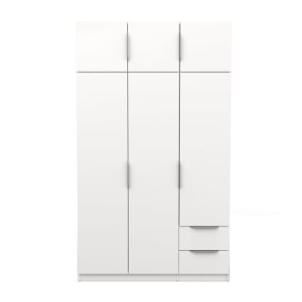 Armoire 6 portes et 2 tiroirs - L119,4 cm - Blanc Ghost | Maisons du Monde