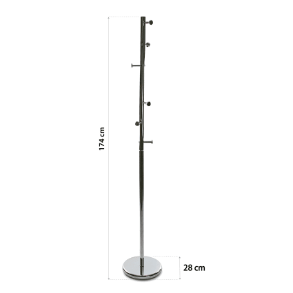 Perchero de pie para entrada o pasillo en metal plateado Ruan