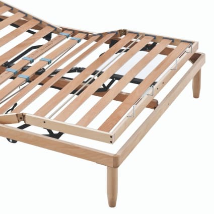 Rete Matrimoniale Elettrica 140x195 Doghe Legno Naturale