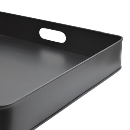 Tablett aus Metall, 7x60x60 cm, Schwarz