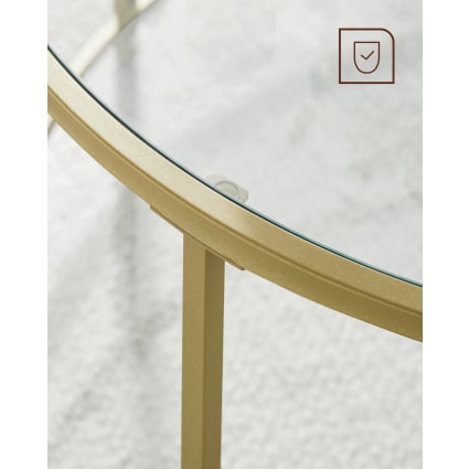 Petite Table D’Appoint Ronde 2 Niveaux Verre Trempé – Style Moderne, Idéale Petit Espace