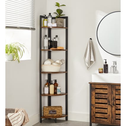 Étagère D'Angle 5 Niveaux En Métal Pour Plantes Intérieur/Extérieur | Rangement Moderne Gris