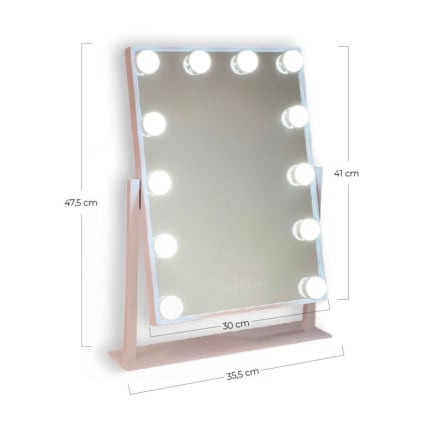 Miroir Maquillage Lumineux 15 LED 3 Modes 58x46x12cm Blanc | Maisons Du Monde