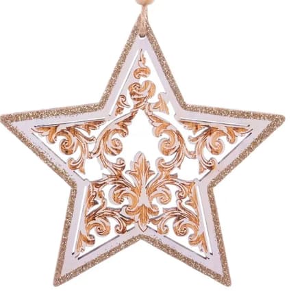 Heart Of The Home - Décoration Pour Sapin De Noël En Sequin Etoile - Doré - Maison