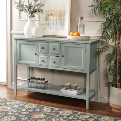 Jouet Ancien Et Buffet Vitré En Pin Bambou – Charme Rétro Pour Enfant
