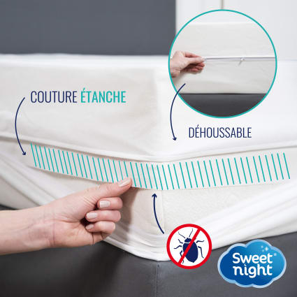 Housse De Matelas Intégrale Anti-acariens & Punaises De Lit - Imperméable - Pour Matelas Jusqu'à 25 Cm D'épaisseur