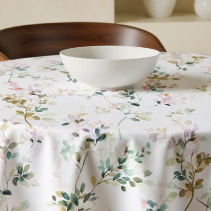 Nappe Provençale Ronde Anti-Tâche Marin Blanc