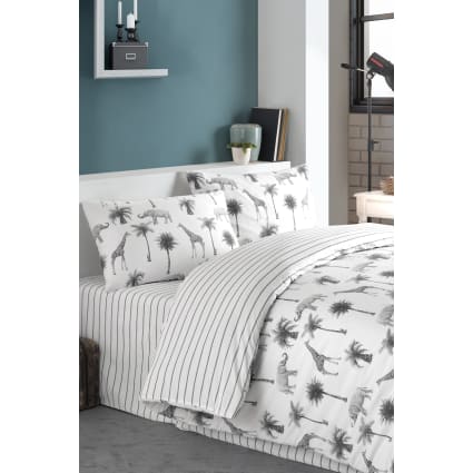 Housse De Couette Canard Sauvage - Taille 140x200 Cm + Taie - Microfibre Douce, Fermeture Zippée