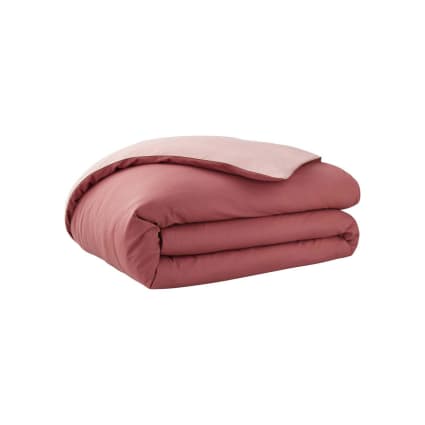 Housse De Couette Essix Bons Jours 140x200 Cm - Coton Doux Bicolore Réversible Sable/Crème - Style Intemporel