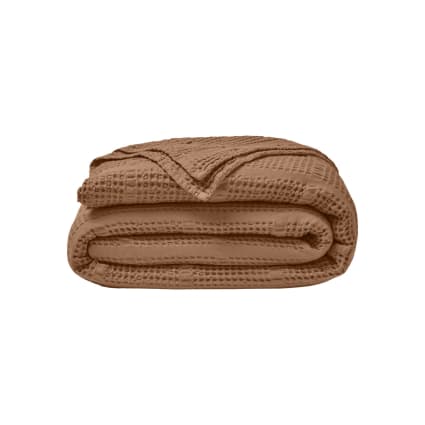 Couvre lit en jacquard de coton marron 260x240 YOGI Maisons du Monde