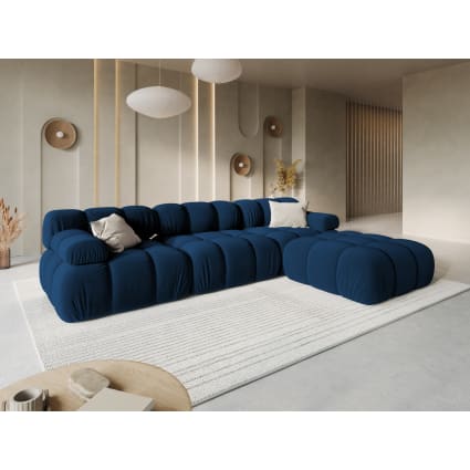 Divano modulare posti in velluto blu reale Bellis Maisons du Monde