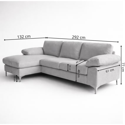 PUGSDRLY Canapé D'angle 5 Places,Canapé D'angle Modulable