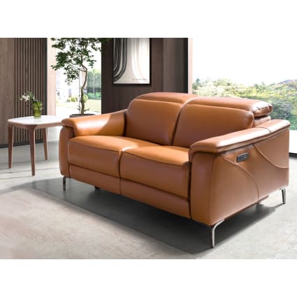 2-Sitzer-Relaxsofa aus braunem Leder Canapé relax