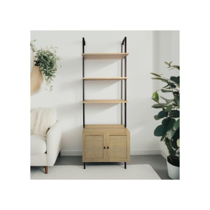 Wandregal, 2 Tren, Rohrgeflecht aus schwarzem Metall und Holz B&b home |  Maisons du Monde