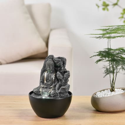 Statuetta Buddha In Resina Con Porta Incenso - Decorazione Zen Per Casa E Meditazione