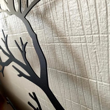Lot De 5 Décorations Murales Oiseaux Sur Branche En Métal Noir - Pour Intérieur Ou Extérieur
