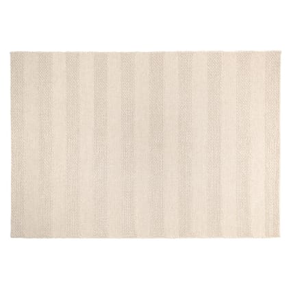 Rechteckiger Teppich aus gewebter Wolle, leinenfarben 200x290cm Quentin