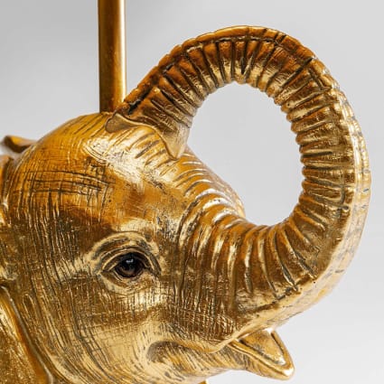 Lampe sur pied cheval noir et doré avec pied en marbre noir