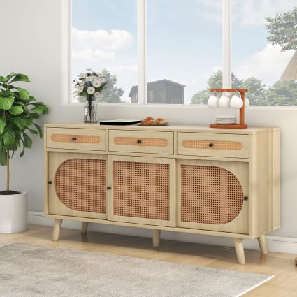 Credenza Con 4 Ante E 3 Cassetti - Per Soggiorno E Sala Da Pranzo Bianco 90766496