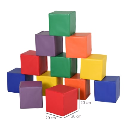 Set 12 cubi morbidi gioco per bambini educativo età 12-36 mesi