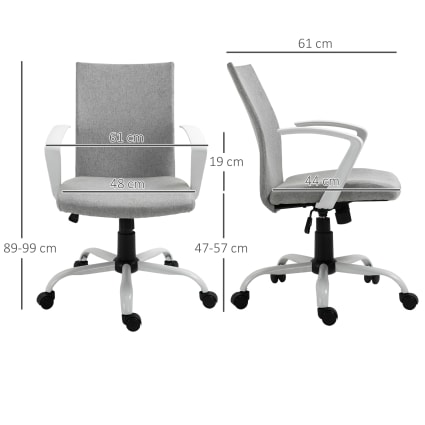 Sedia da ufficio ergonomica ad altezza regolabile azzurra Vinsetto