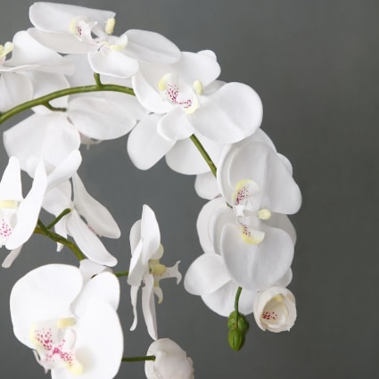 Orchidée Artificielle En Pot - Fausse Plante En Soie 27 Cm - Décoration Intérieur Réaliste (Vert) - 4