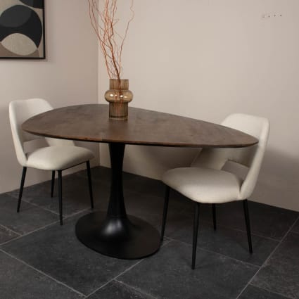 Esstisch Baumkante 200 X 100 Cm Mangoholz Rough X-Gestell Schwarz MIRABELLE