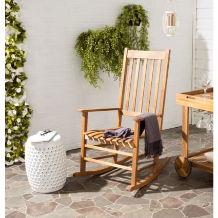 Sedia A Dondolo In Metallo Da Giardino | Stile Vintage Con Braccioli Decorativi | Marrone Anticato - Per Esterno