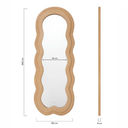 Specchio da Parete 'Grottole' 62 x 50 cm Specchio con Cornice in MDF da Linea Irregolare - Nero