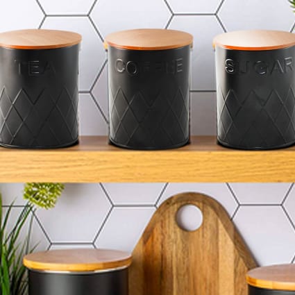 Set De 3 Boîtes à Thé, Café Et Sucre En Acier Vert Lovello | Maisons du Monde