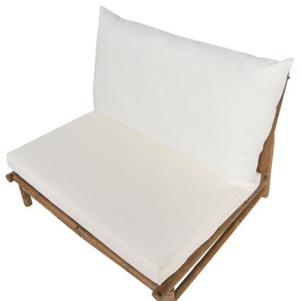 Fauteuil D'angle Jardin En Bambou Avec Coussins – Style Bohème, Charge 100 Kg – Pour Salon Extérieur Modulaire