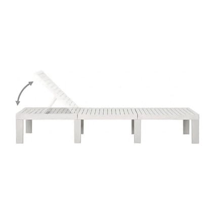 Lettino prendisole in resina con schienale reclinabile cm 195x65