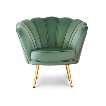 Poltrona in velluto verde menta gambe oro Maia Maisons du Monde