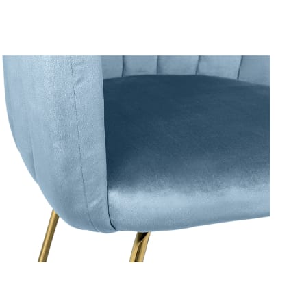 Poltrona conchiglia in velluto carta da zucchero Perla Maisons