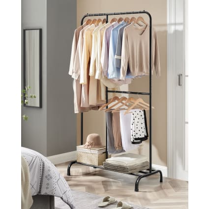 Porte-manteaux 9 Crochets Métal, Noir