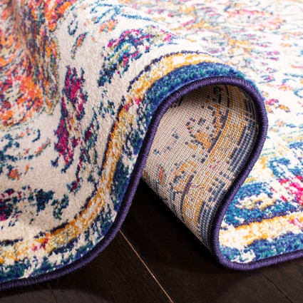 Safavieh Tapis Boho 122x183 Cm - Madison Collection Vert Et Bleu - Poil Court Résistant Aux Taches - Pour Salon, Chambre, Salle à Manger