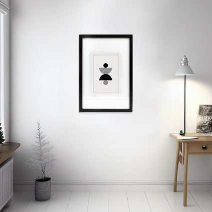 Lot 2 Cadres Photo Noirs 28x35cm - Avec Passe-partout Verre HD Pour Mur