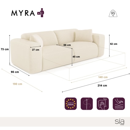 Divano letto express in velluto a coste beige 140 cm Myra