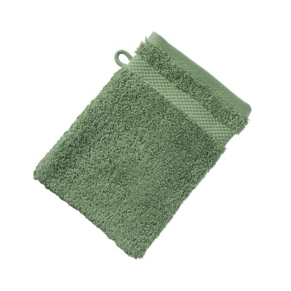 Lot De 3 Gants De Toilette Luxueux 500g Vert Foncé - 21x16 Cm