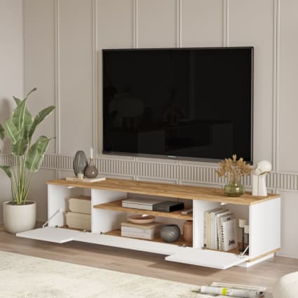 Mobile TV bianco e legno 180cm Tyro Maisons du Monde