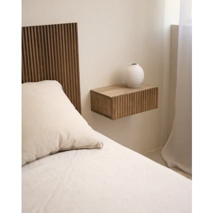 Homes Carey Comodino Contemporaneo – Legno, Con Ricarica USB E Prese, Cassetto Nascosto, Castano
