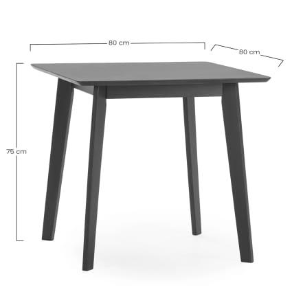 Esstisch 80x80 cm Farbe Schwarz Pomago