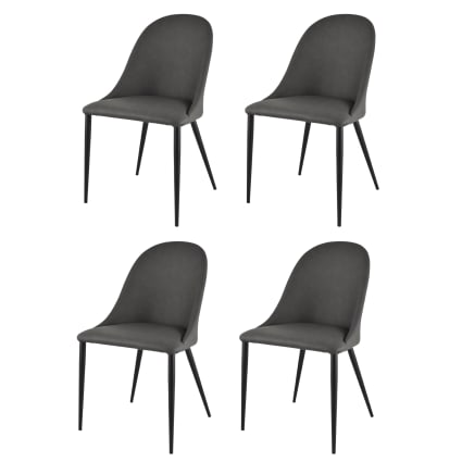 Set Sedie in ferro nero imbottite rivestite in finta pelle