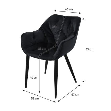 ML-Design Set di 6 Sedie da Sala da Pranzo con Braccioli e Schienale Rivestimento in Velluto Blu Sedia da Cucina Imbottita | Leroy Merlin