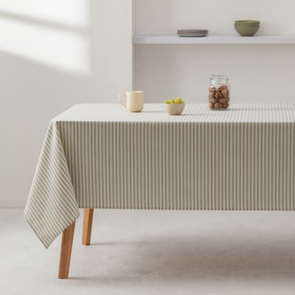 Tovaglia natalizia in cotone jacquard verde e oro 140x200 cm Silvet | Maisons du Monde